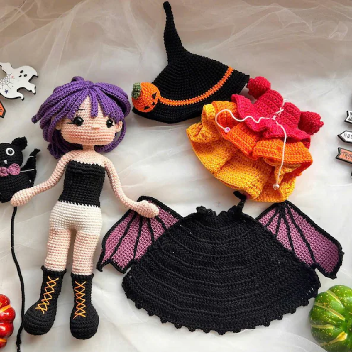 Crochet MORGANA Halloween Doll Pattern