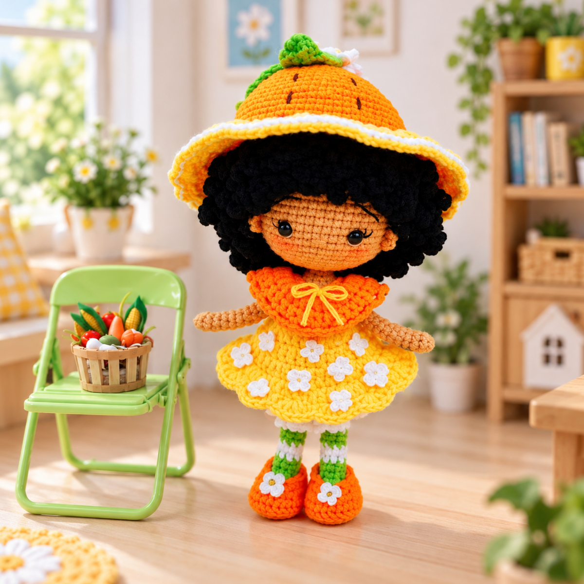 Crochet Orange Blossom Chibi Doll Pattern
