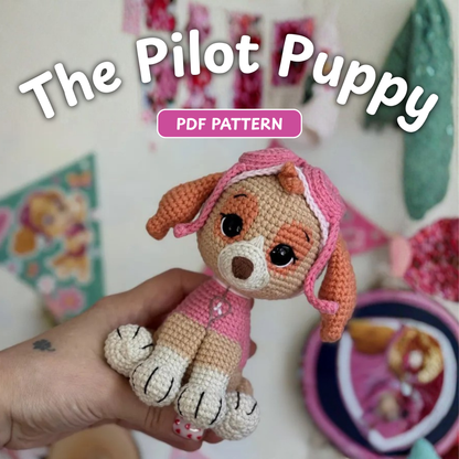 Crochet Pilot Puppy Amigurumi Pattern