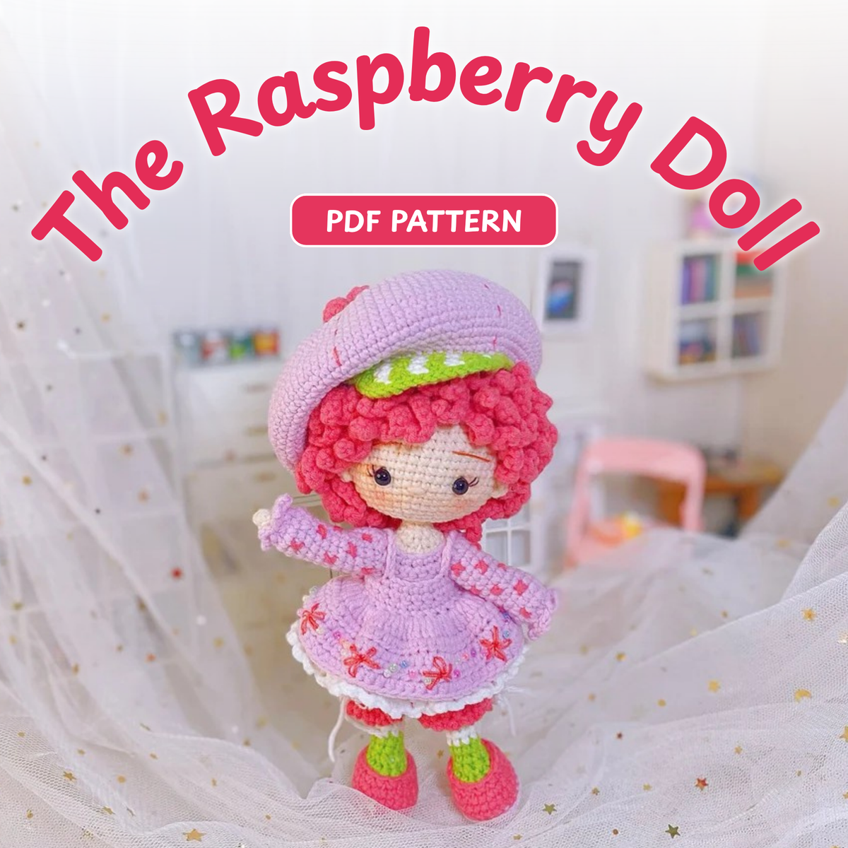 Crochet Raspberry Tart Chibi Doll Pattern