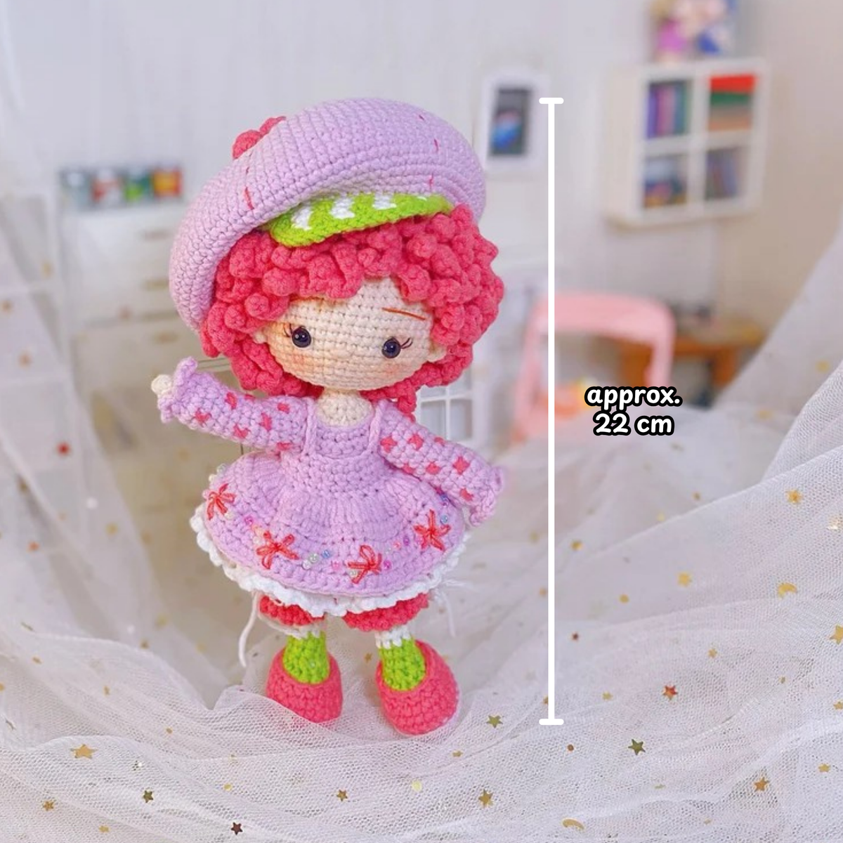 Crochet Raspberry Tart Chibi Doll Pattern
