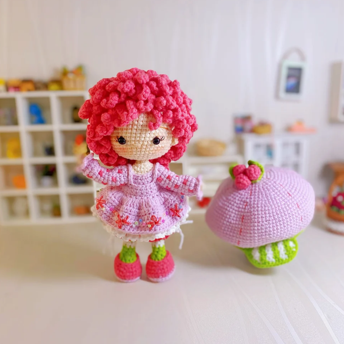 Crochet Raspberry Tart Chibi Doll Pattern