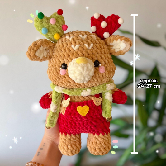 Crochet Xmas Reiny the Reindeer Brothers Pattern (3 in 1)