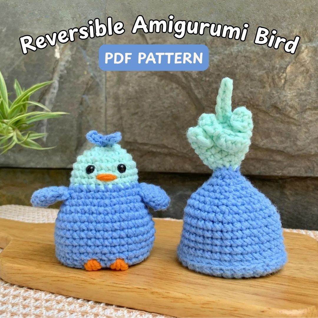 Flip The Bird Crochet Pattern | Reversible Amigurumi Bird