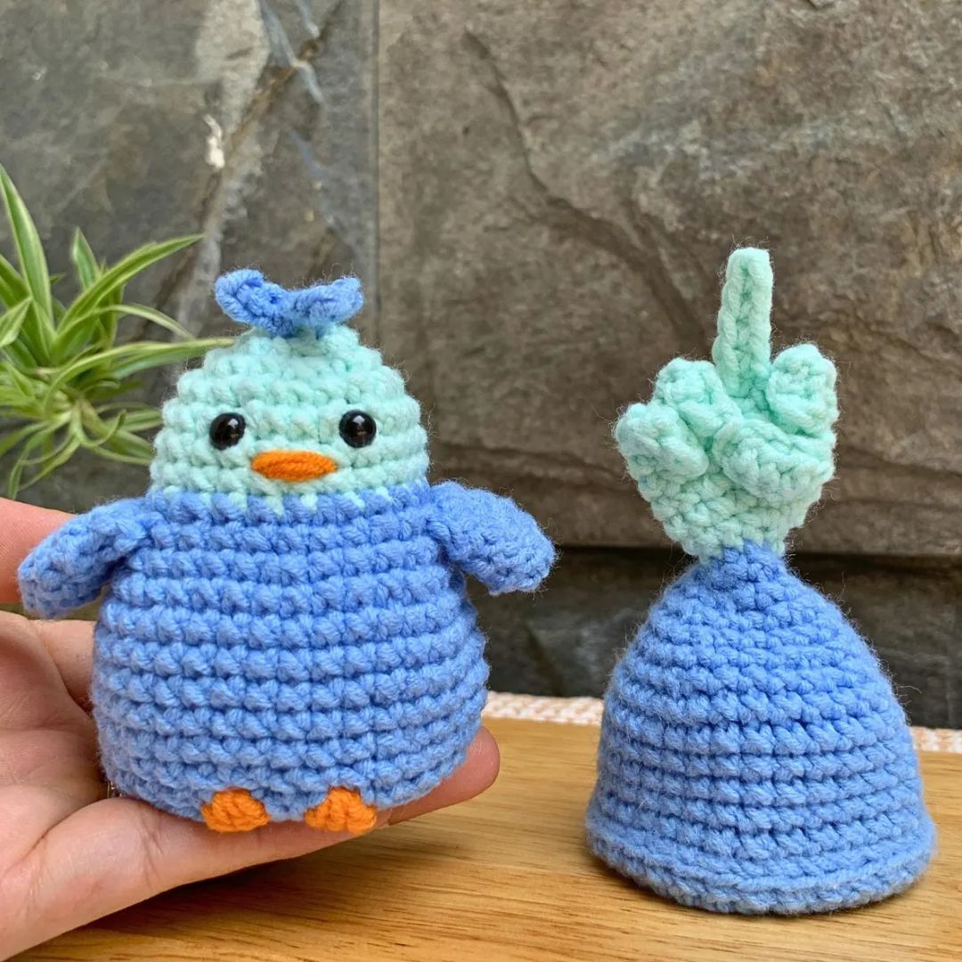 Flip The Bird Crochet Pattern | Reversible Amigurumi Bird