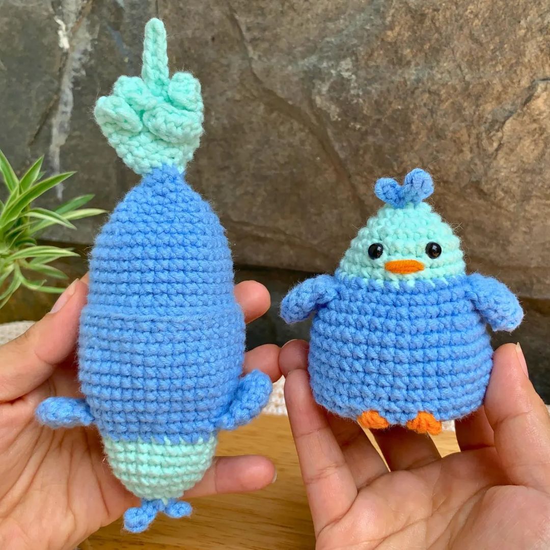 Flip The Bird Crochet Pattern | Reversible Amigurumi Bird