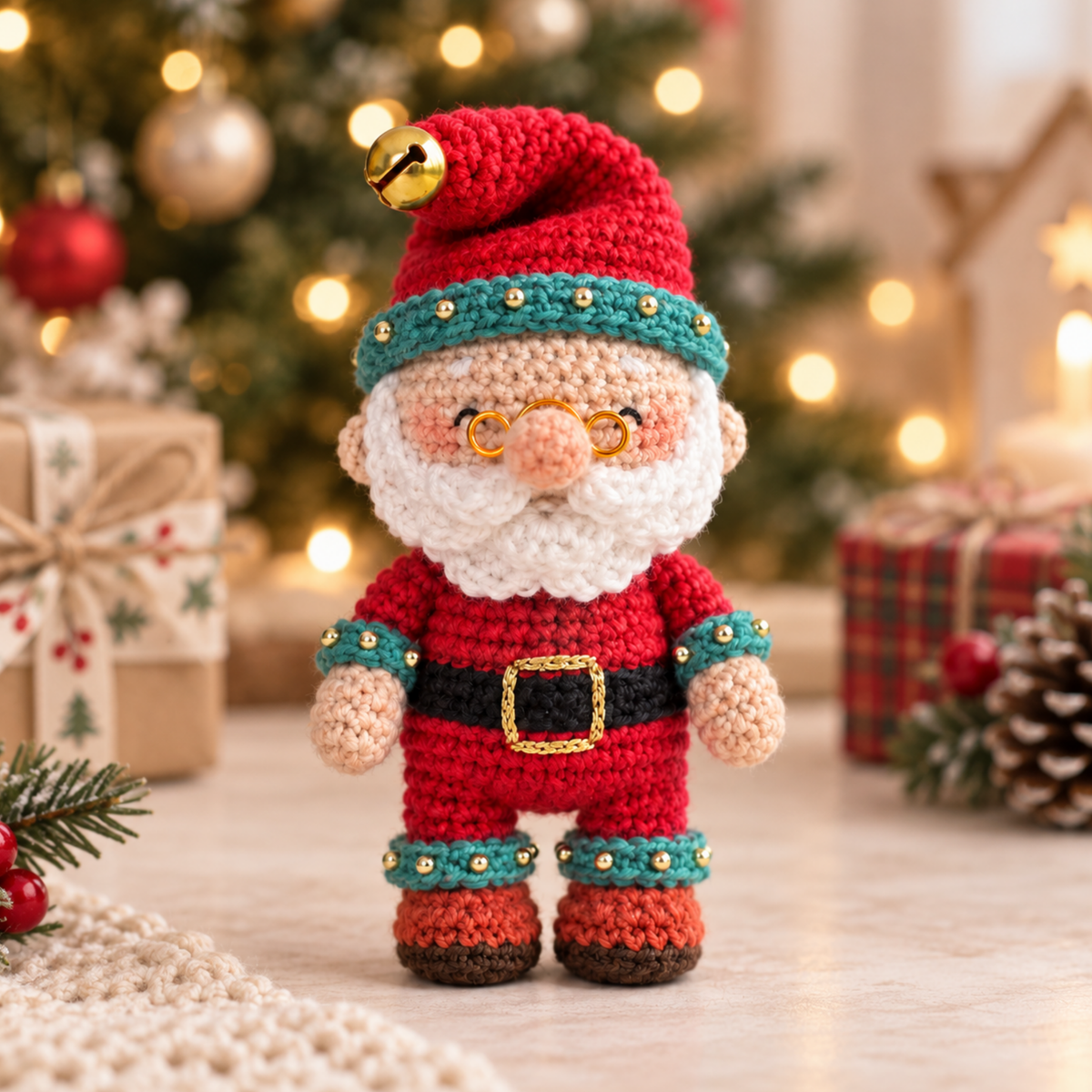 Crochet Santa Claus Amigurumi Pattern (Globe Display)