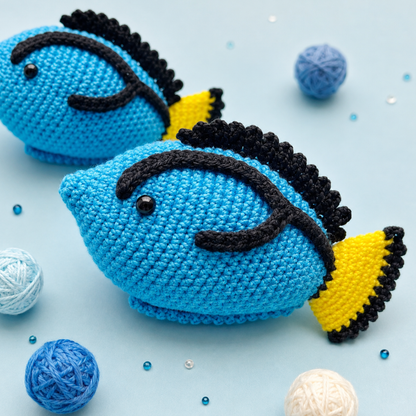 Crochet Sea Animals Pattern Vol. 1 (6 Characters: Clownfish, Blue Tang, Penguin, White Shark, Whale Shark & Manta Ray)