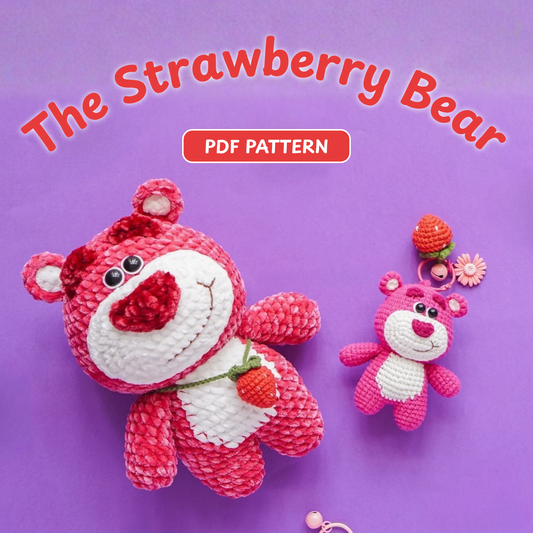Strawberry Bear Crochet Pattern (2 Sizes)