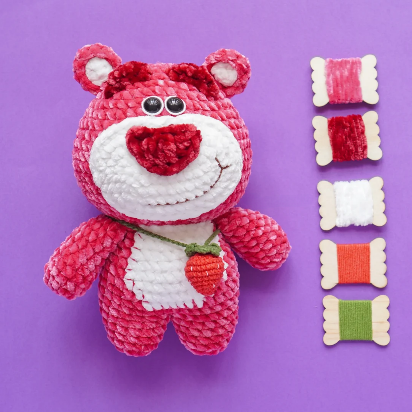 Strawberry Bear Crochet Pattern (2 Sizes)