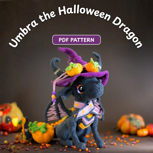 Crochet Umbra the Witchy Dragon Amigurumi Pattern