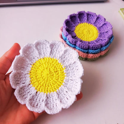 8 in 1 Daisy Flower Coaster Crochet Pattern