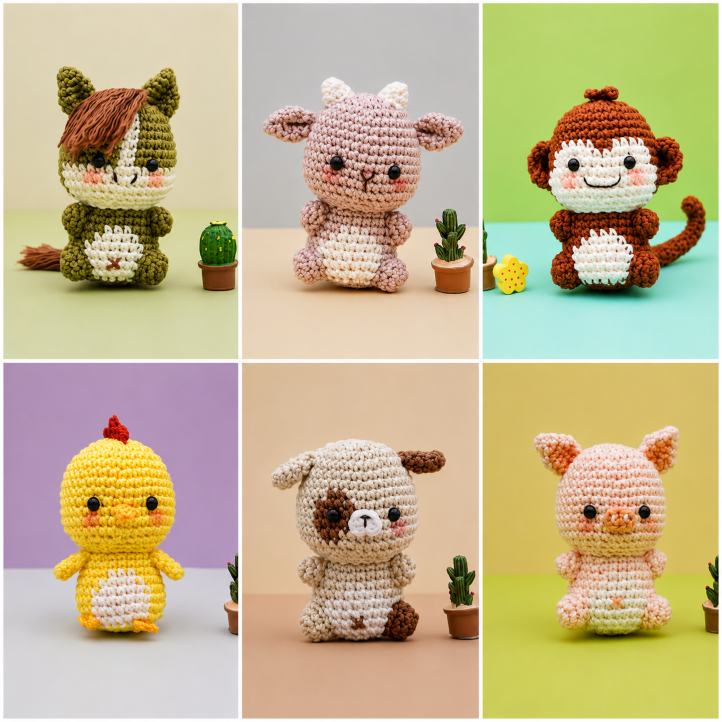 Crochet Vietnamese Zodiac Animals Pattern (12 Characters)