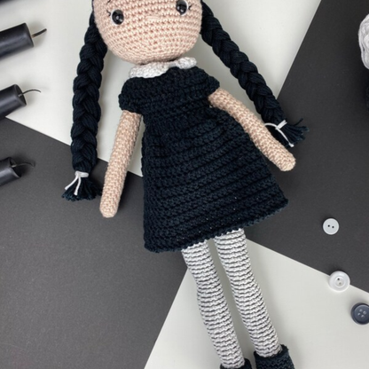 Crochet Wednesday Amigurumi Doll Pattern