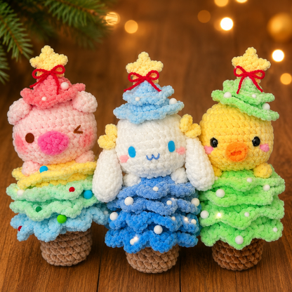Crochet Animal in Christmas Tree Pattern (Mini Bundle)