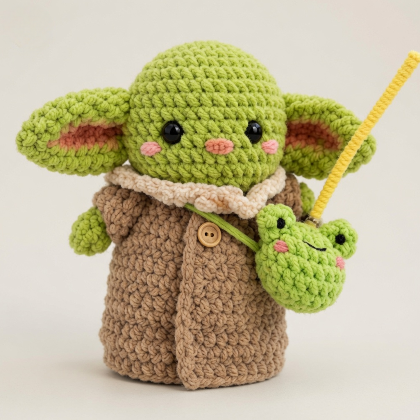 Crochet Baby Alien Pattern (2-in-1, with Frog Buddy and Keychain)