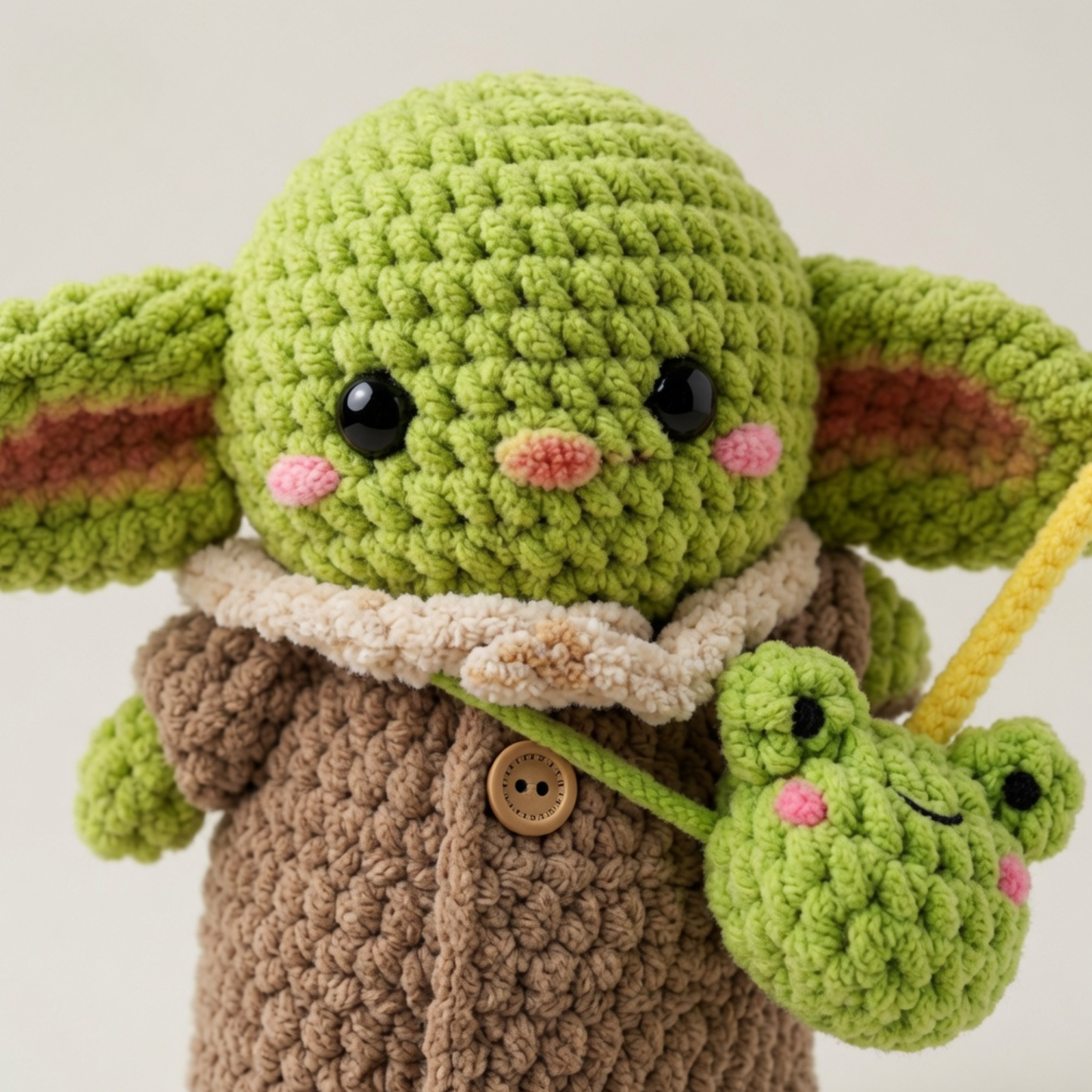 Crochet Baby Alien Pattern (2-in-1, with Frog Buddy and Keychain)