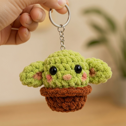 Crochet Baby Alien Pattern (2-in-1, with Frog Buddy and Keychain)