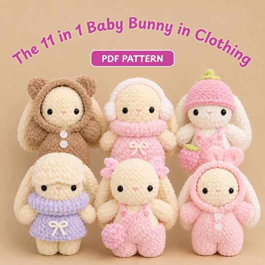 Baby Bunny in Clothing Bundle Crochet Pattern
