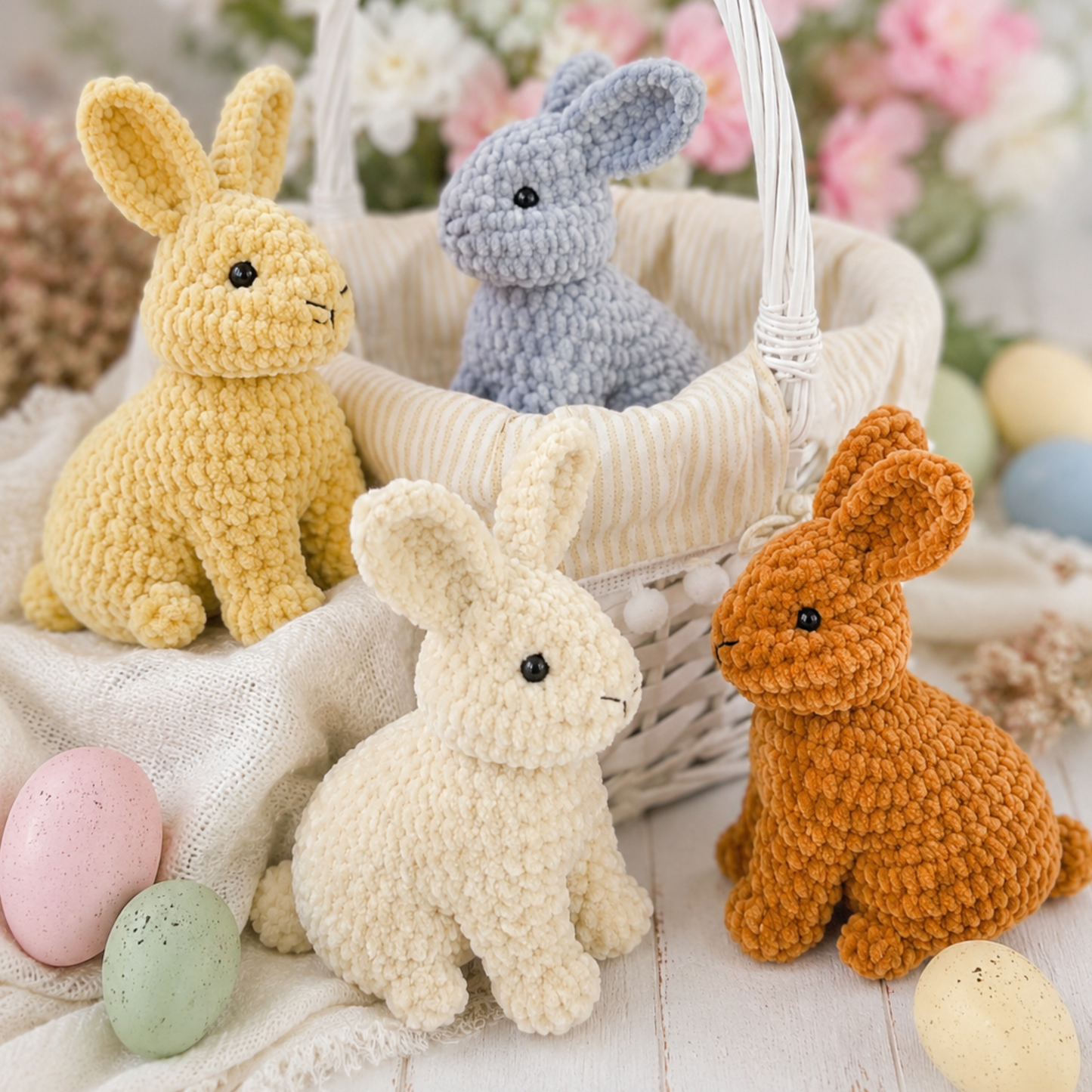 Crochet One-Piece Baby Rabbit Pattern (13cm, 17cm with Ears)