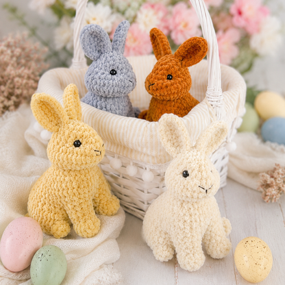 Crochet One-Piece Baby Rabbit Pattern (13cm, 17cm with Ears)