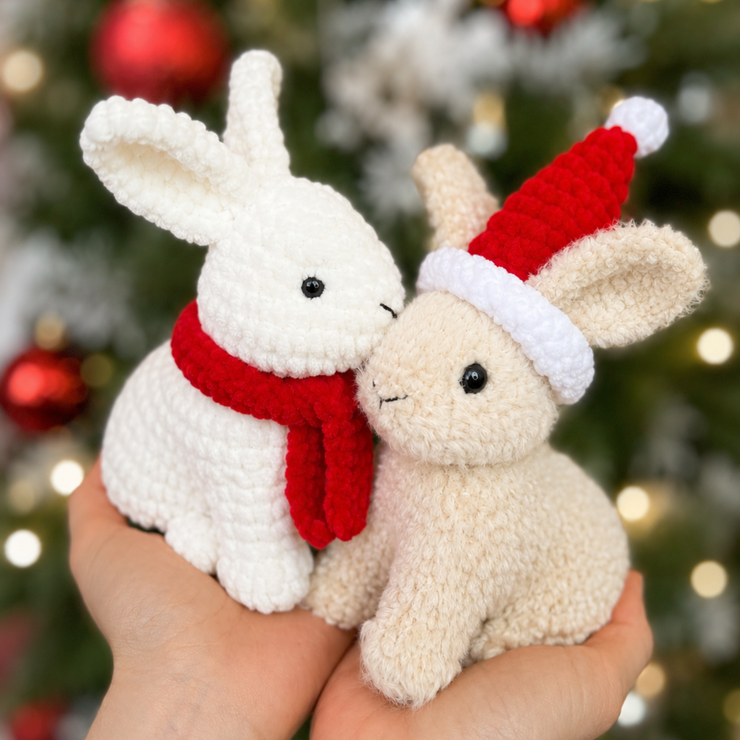 Crochet One-Piece Baby Rabbit Pattern (13cm, 17cm with Ears)
