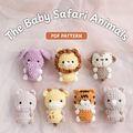 Baby Safari Animals Amigurumi Crochet Pattern PDF