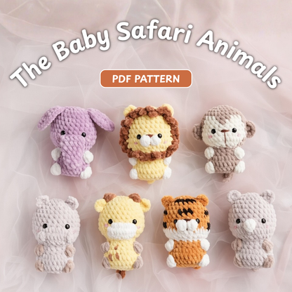 Baby Safari Animals Amigurumi Crochet Pattern