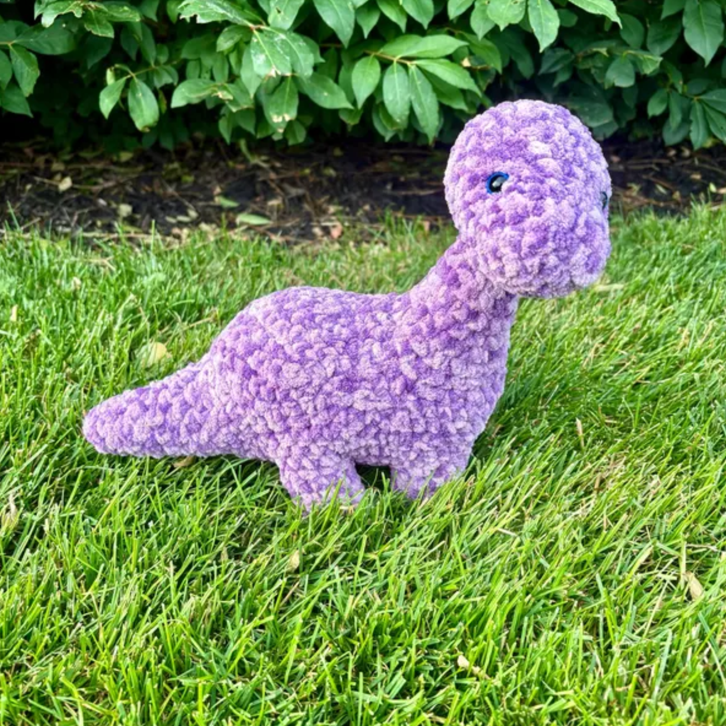 Crochet Brontosaurus Pattern (Plushie Dinosaur with Sun, Moon & Flower Mods)
