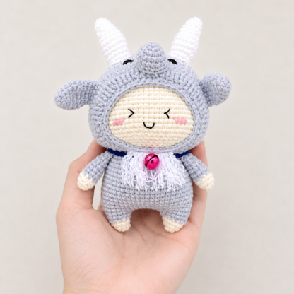 Crochet Capricorn Zodiac Doll Pattern (Amigurumi Keychain | 3 inches | English PDF)