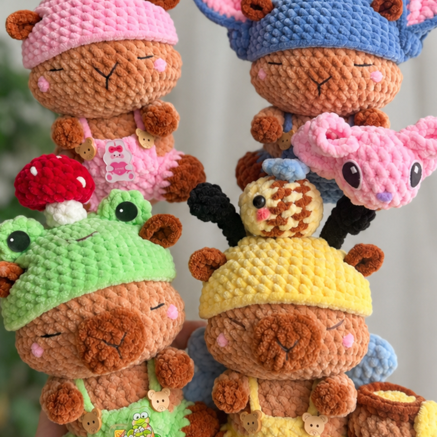 Crochet 4-in-1 Capybara Pattern (Bunny, Frog, Stitch, Bee)