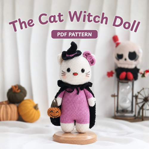 Crochet Cat Witch Doll Pattern