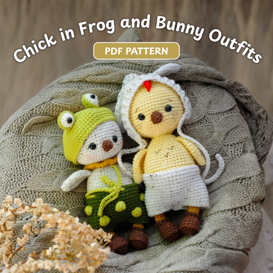 Crochet Easter Chick Pattern (With Frog and Bunny Outfits)
