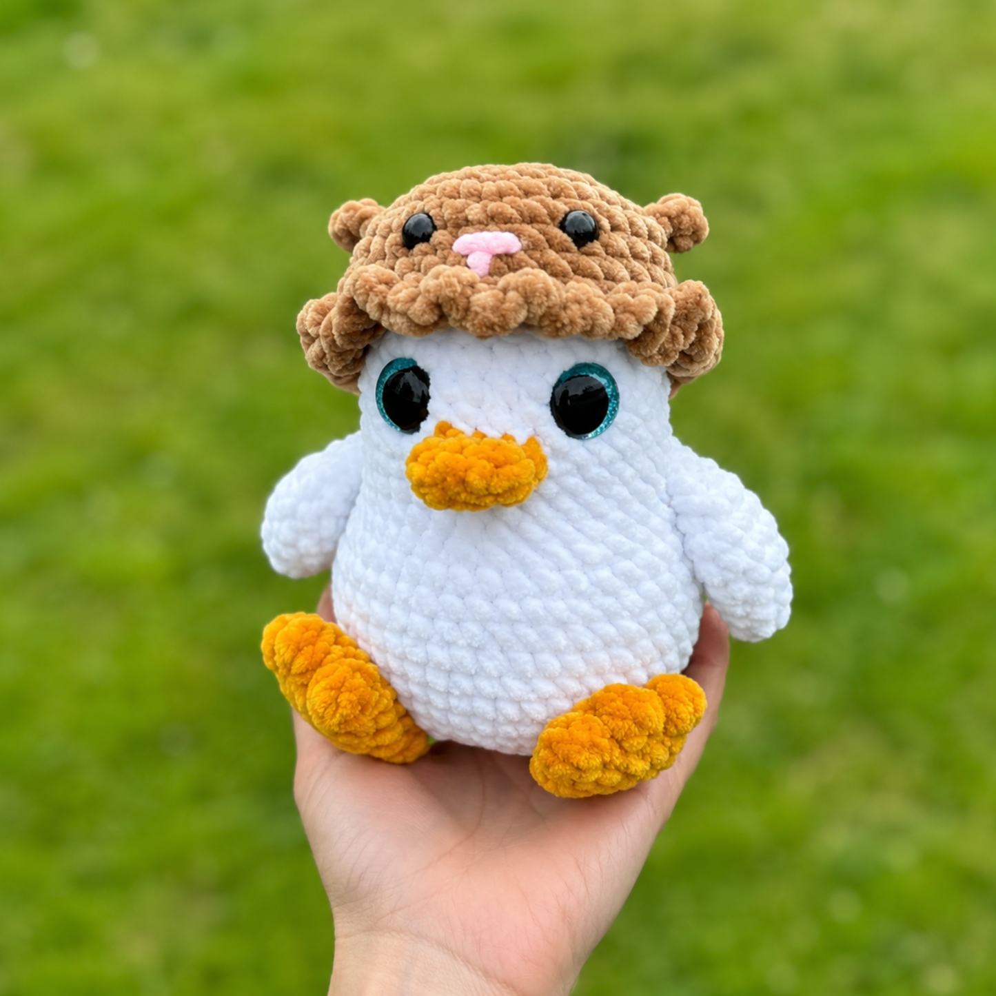 Crochet Chubby Duckie with Bear Hat Pattern