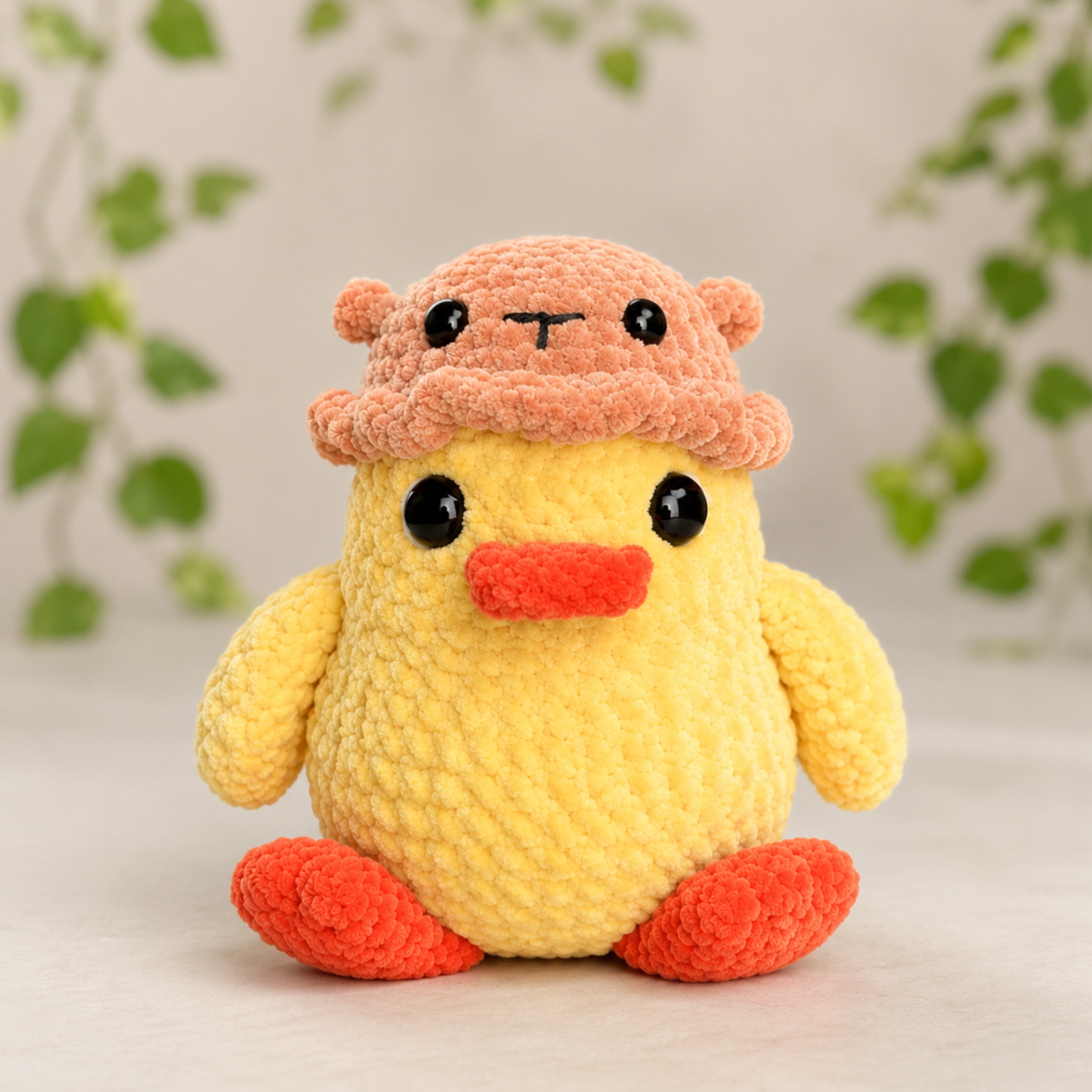 Crochet Chubby Duckie with Bear Hat Pattern