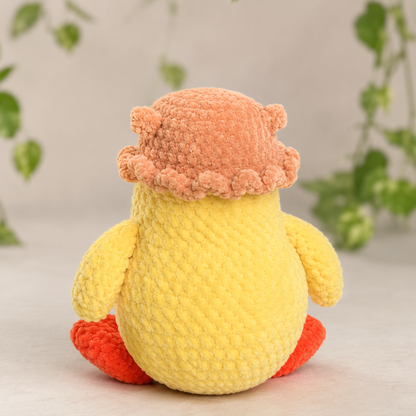 Crochet Chubby Duckie with Bear Hat Pattern