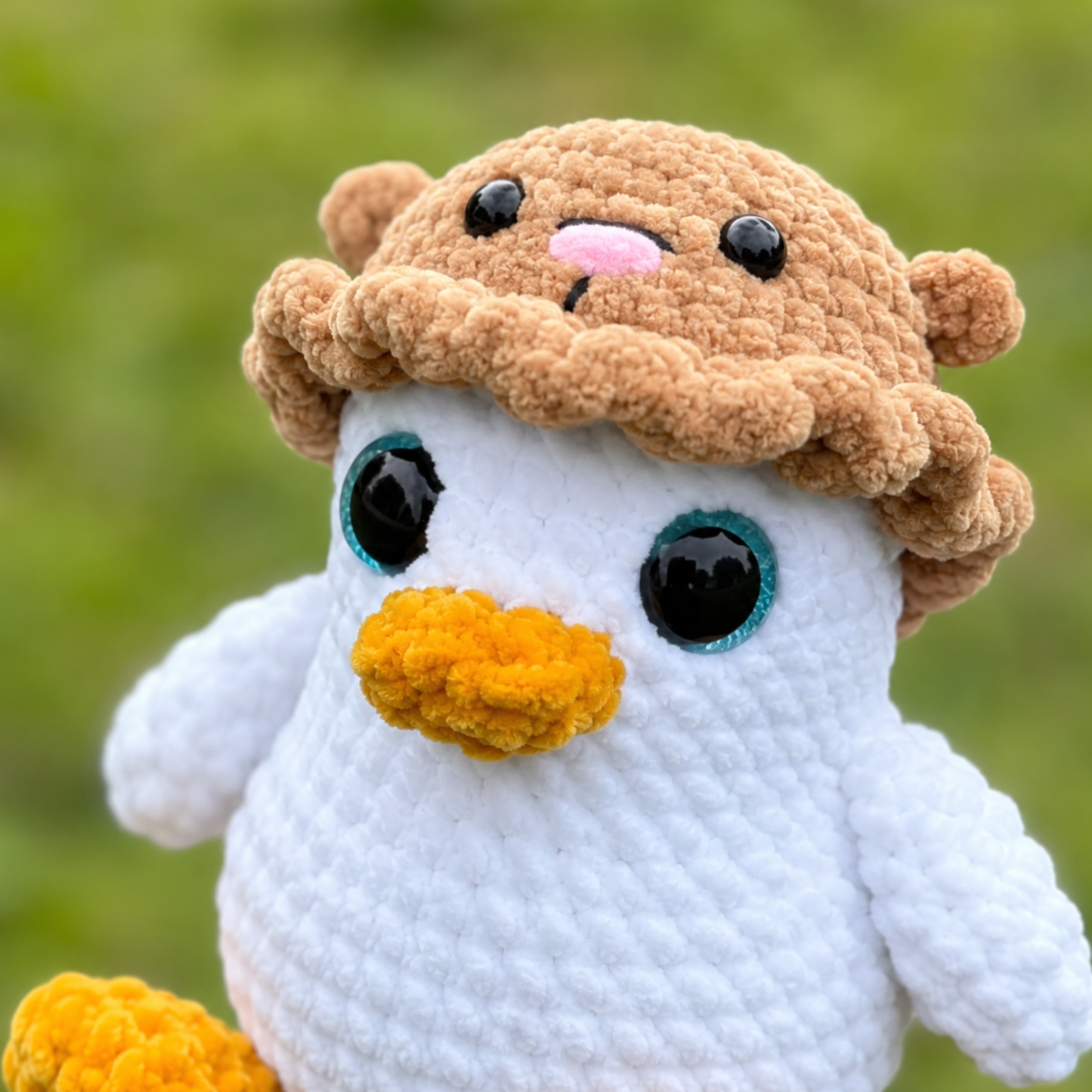 Crochet Chubby Duckie with Bear Hat Pattern
