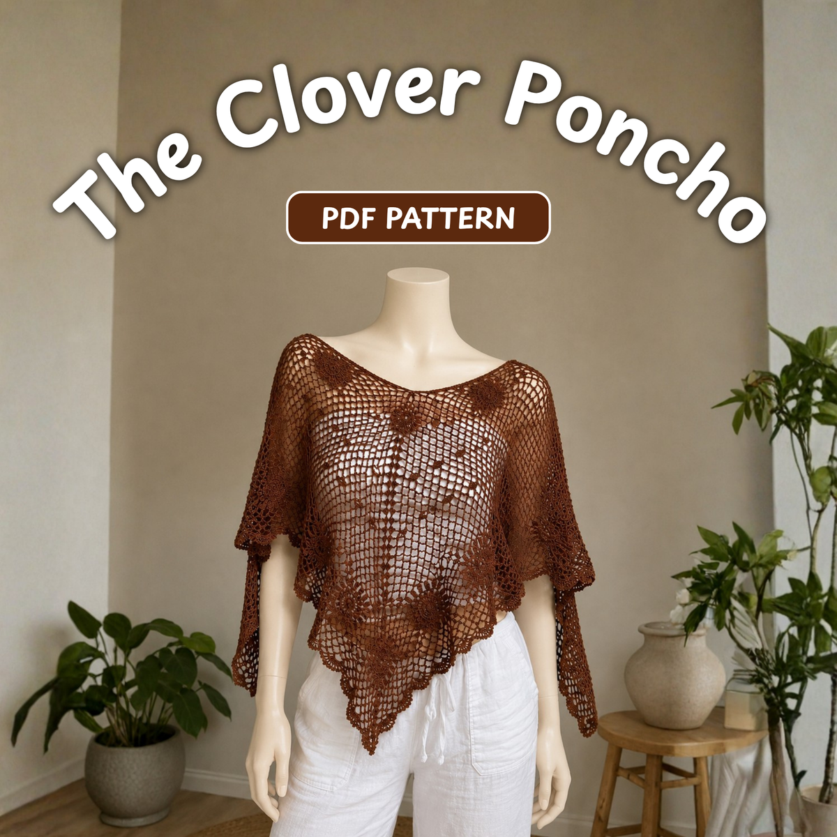 Clover Poncho Crochet Pattern
