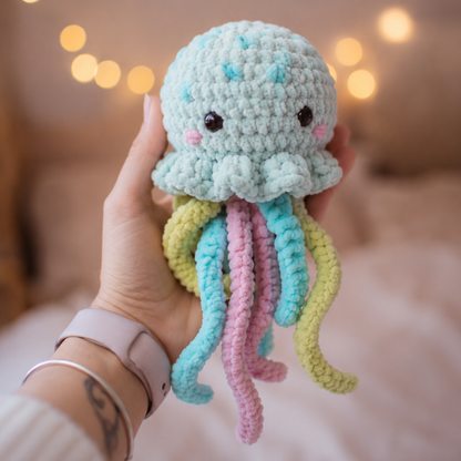 Crochet Puffy Sea Animals Pattern (5 in 1: Fish, Jellyfish, Whale, Turtle, Axolotl)
