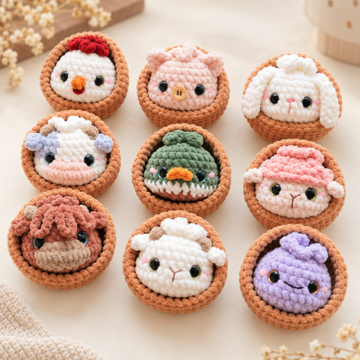 Dumpling Farm Animals Crochet Pattern