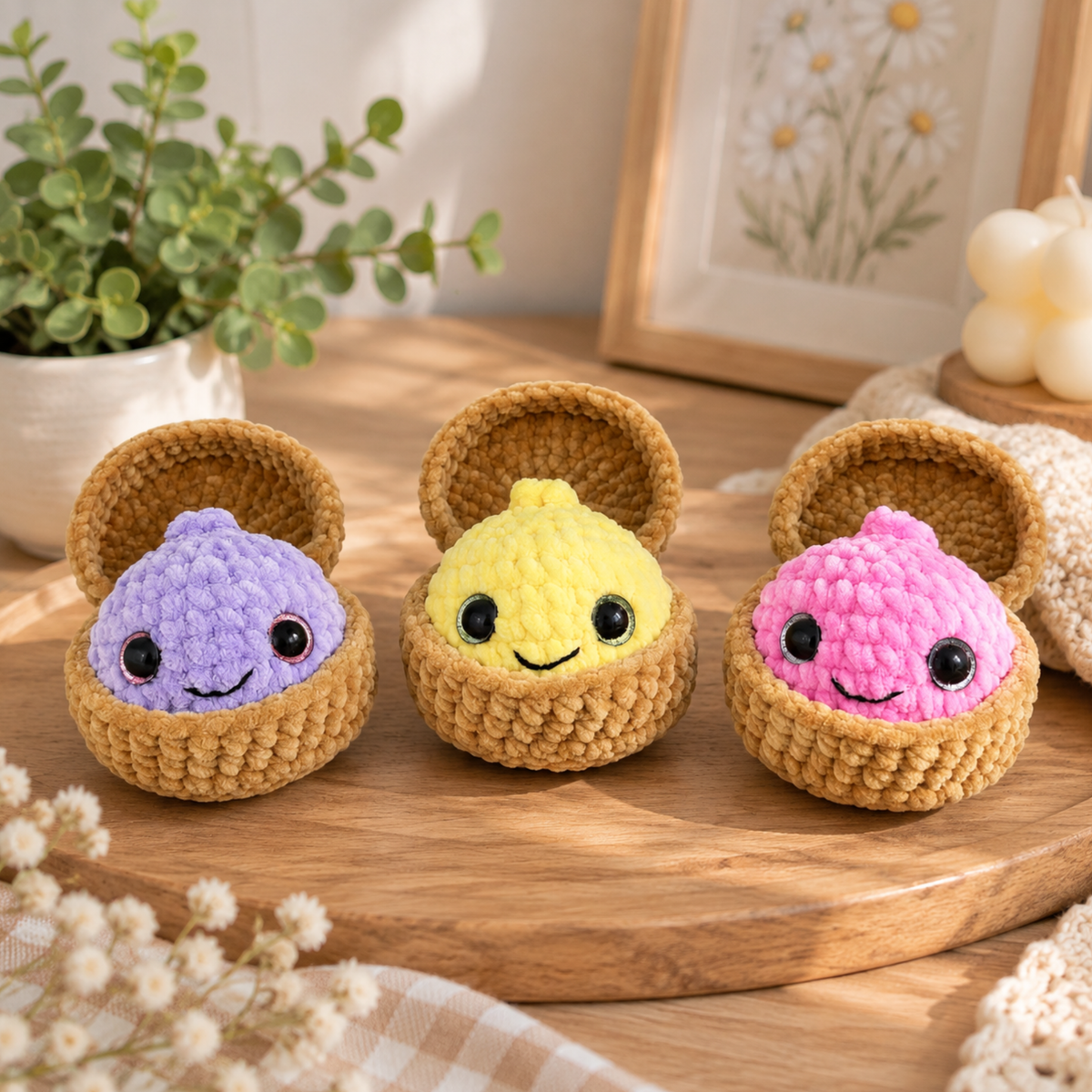 Dumpling & Steamer No-Sew Amigurumi Crochet Pattern