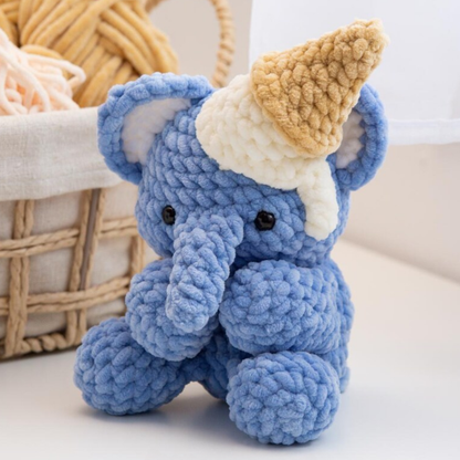 Emett the Elephant and Ice Cream Amigurumi Crochet Pattern