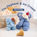 Emett the Elephant and Ice Cream Amigurumi Crochet Pattern PDF