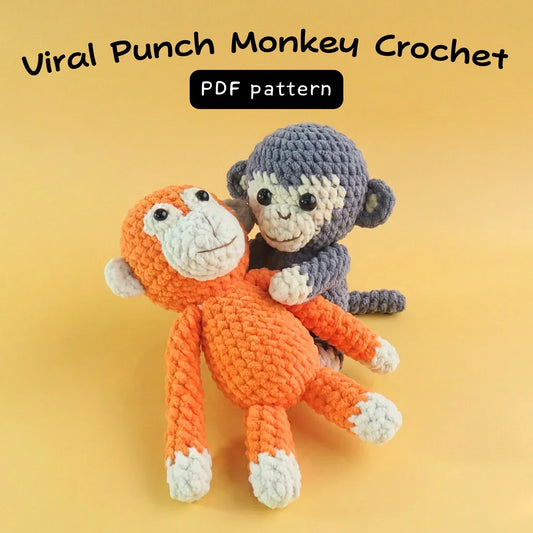 5 in 1 Viral Punch Monkey Bundle Crochet Pattern