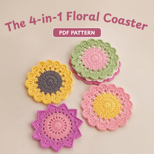 4 in 1 Floral Coaster Pattern Bundle