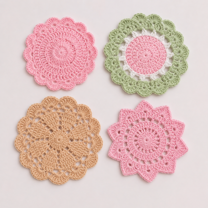 4 in 1 Floral Coaster Pattern Bundle