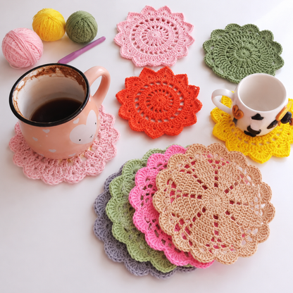 4 in 1 Floral Coaster Pattern Bundle