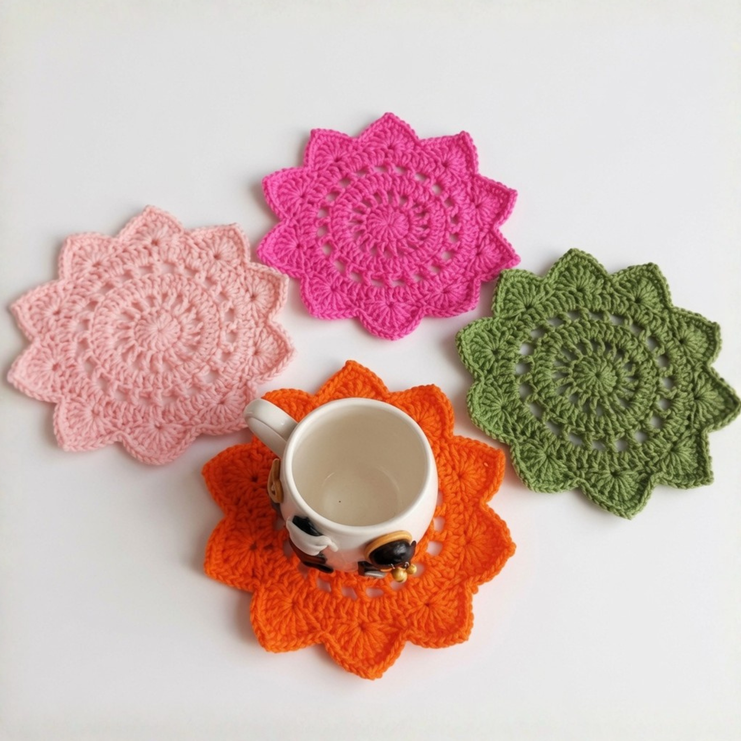 4 in 1 Floral Coaster Pattern Bundle