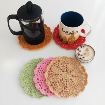 4 in 1 Floral Coaster Pattern Bundle