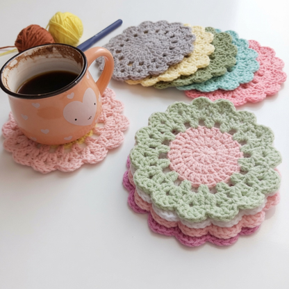 4 in 1 Floral Coaster Pattern Bundle